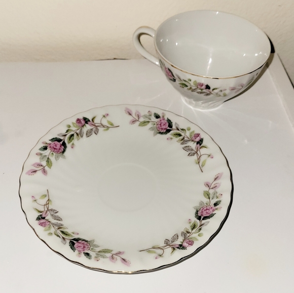 Fine China Teacup and Saucer Set Vintage Creative Fine China in Regency Rose - Picture 4 of 7